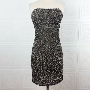 Alice & Olivia Strapless Sequin Mesh Mini Dress 2